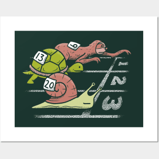 Sloth - Funny Slow Animals with Sloth Turtle Tortoise Snail Posters and Art